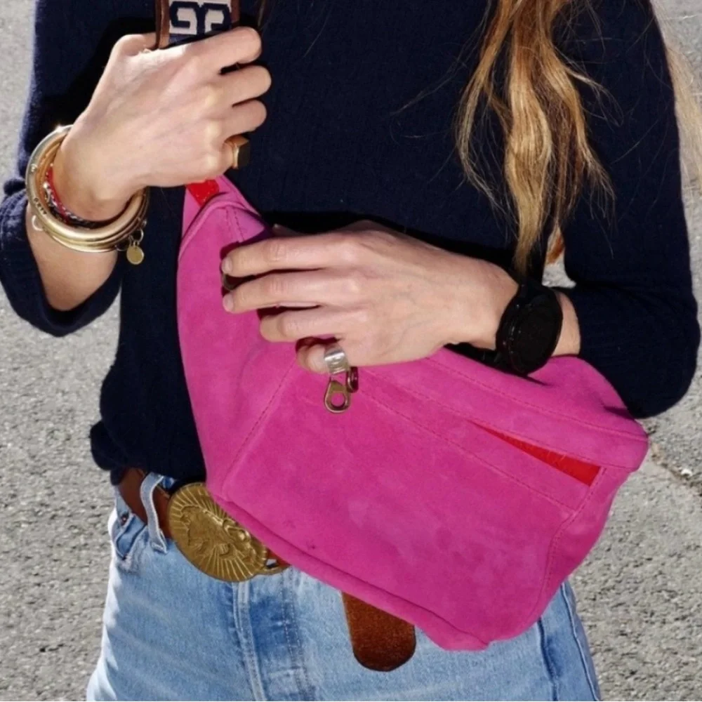 Parker Thatch Cross Your Heart Sling - Suede Pink and Strap - Picture 4 of 8